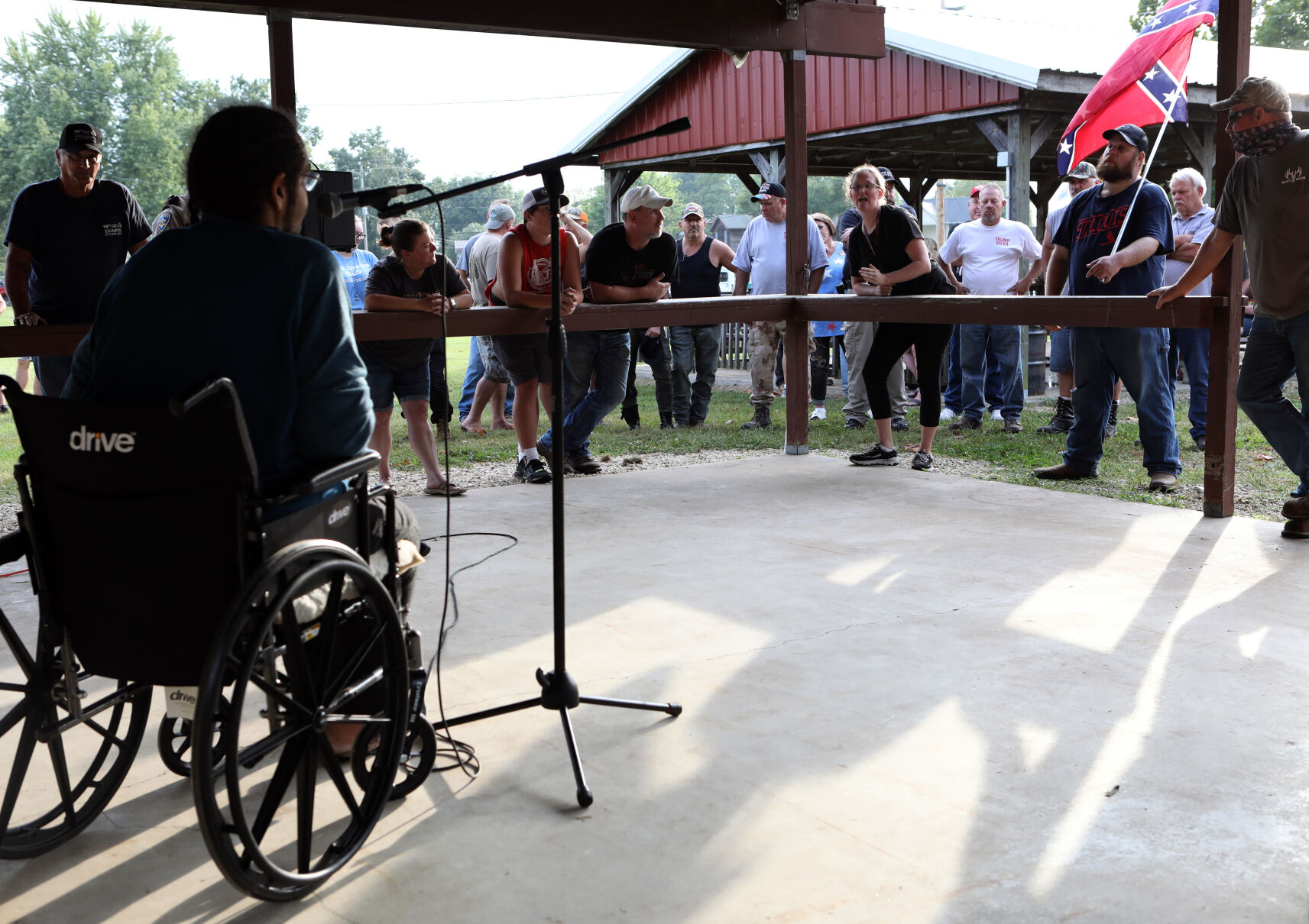 Anthony Collins addresses a crowd